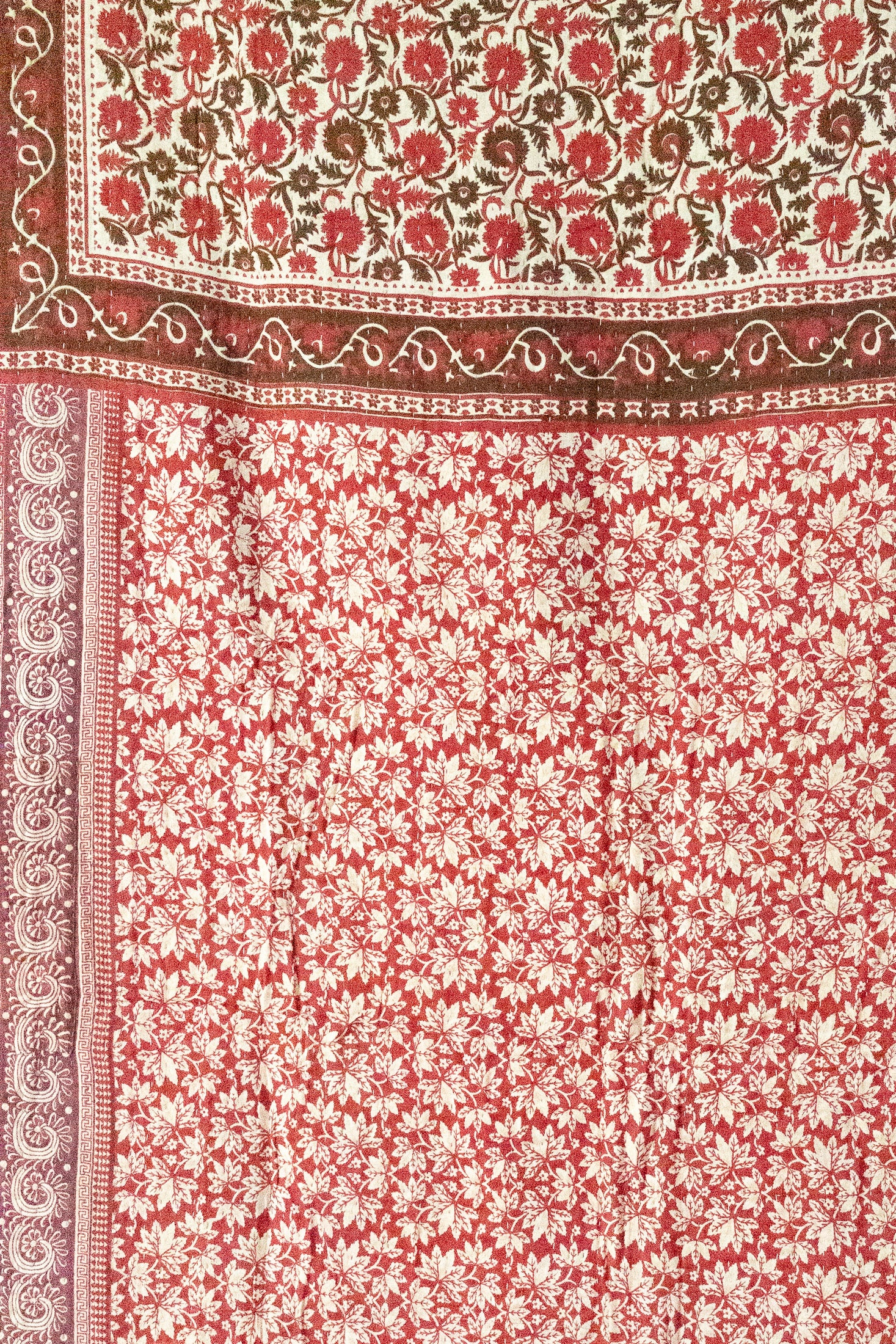 Cranberry Holiday Kantha Blanket