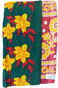 Kantha Throw Bed Quilt