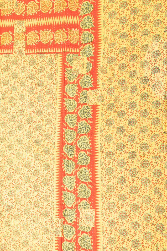 Daisy Large Kantha Throw Blanket