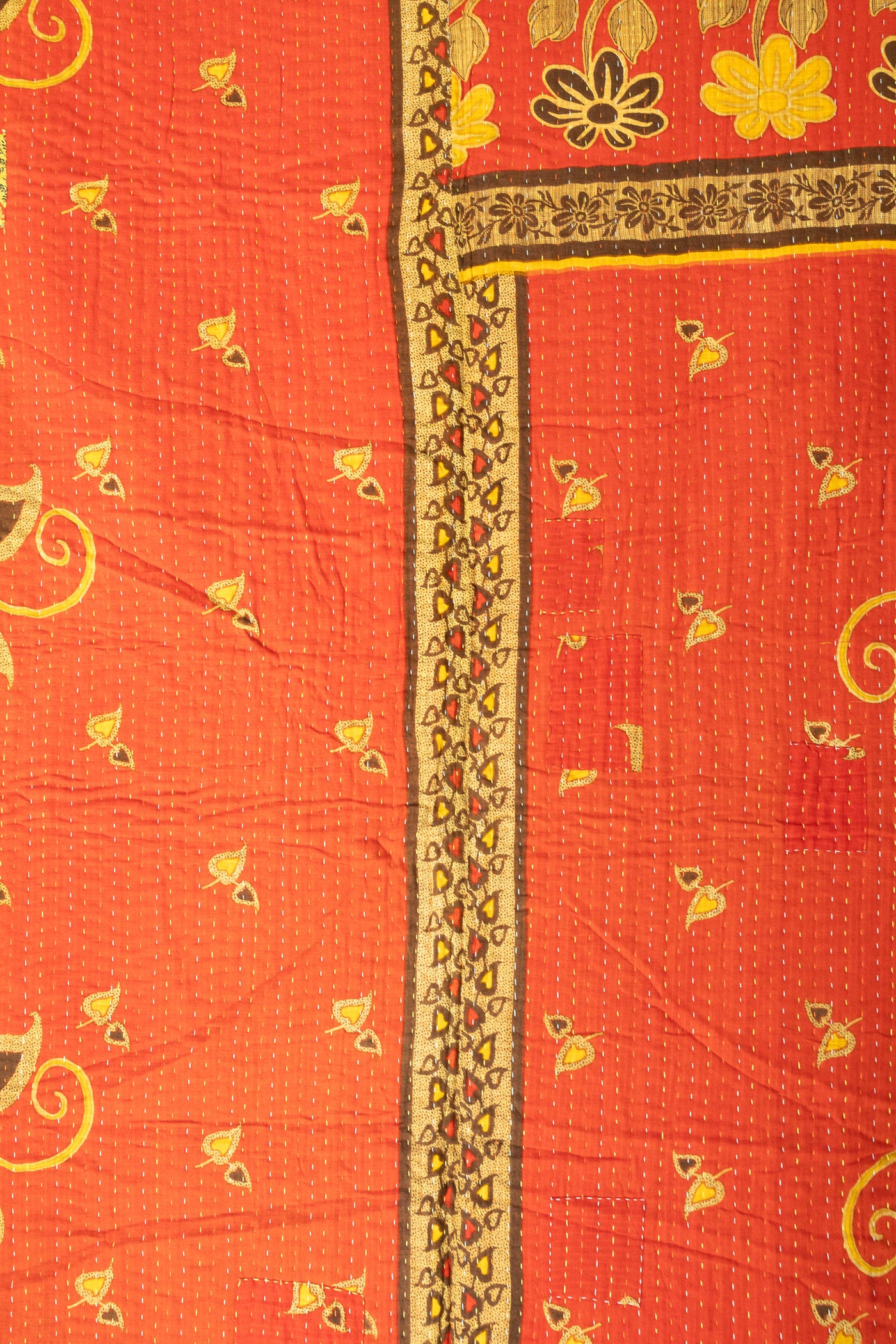 Daisy Large Kantha Throw Blanket