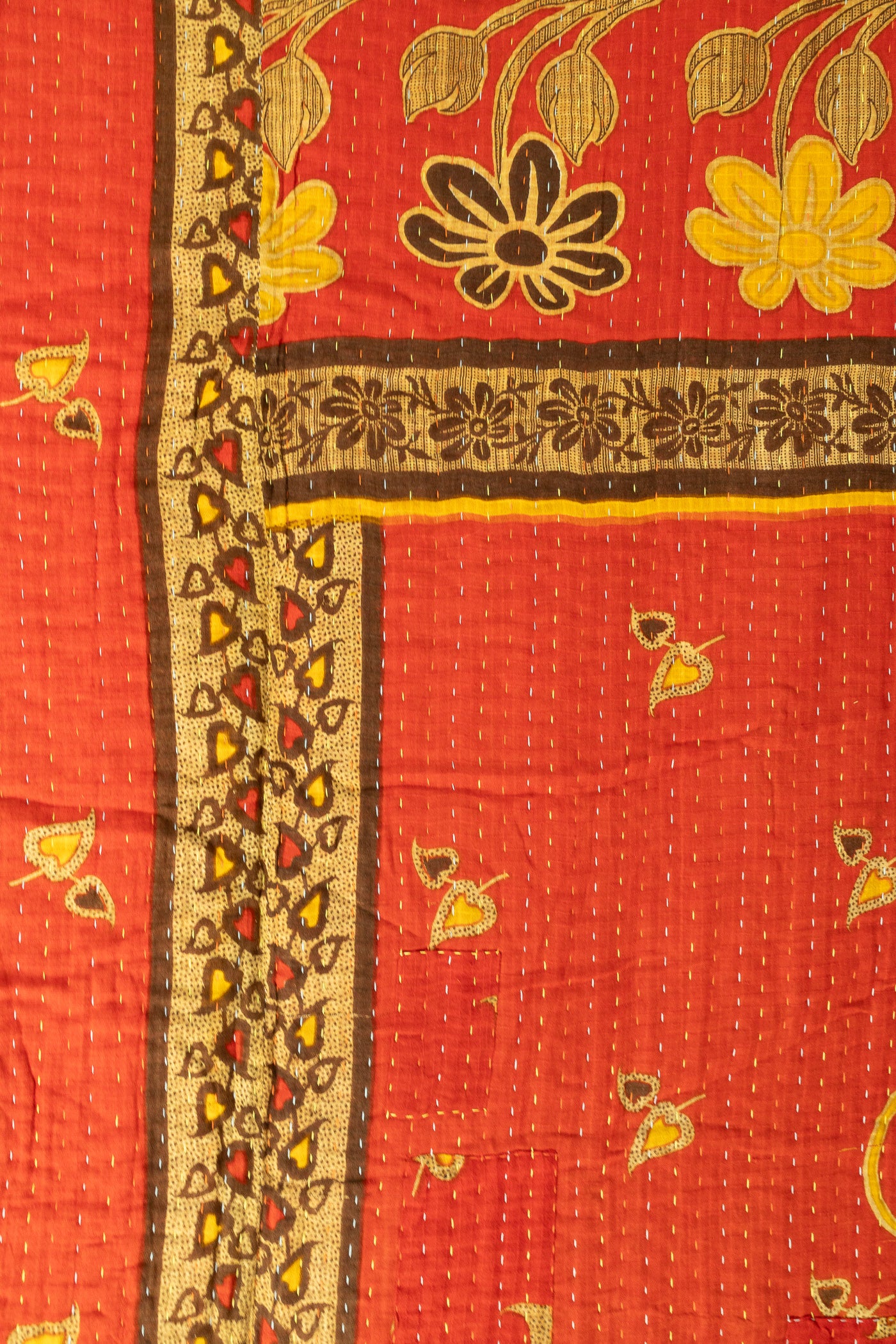 Daisy Large Kantha Throw Blanket