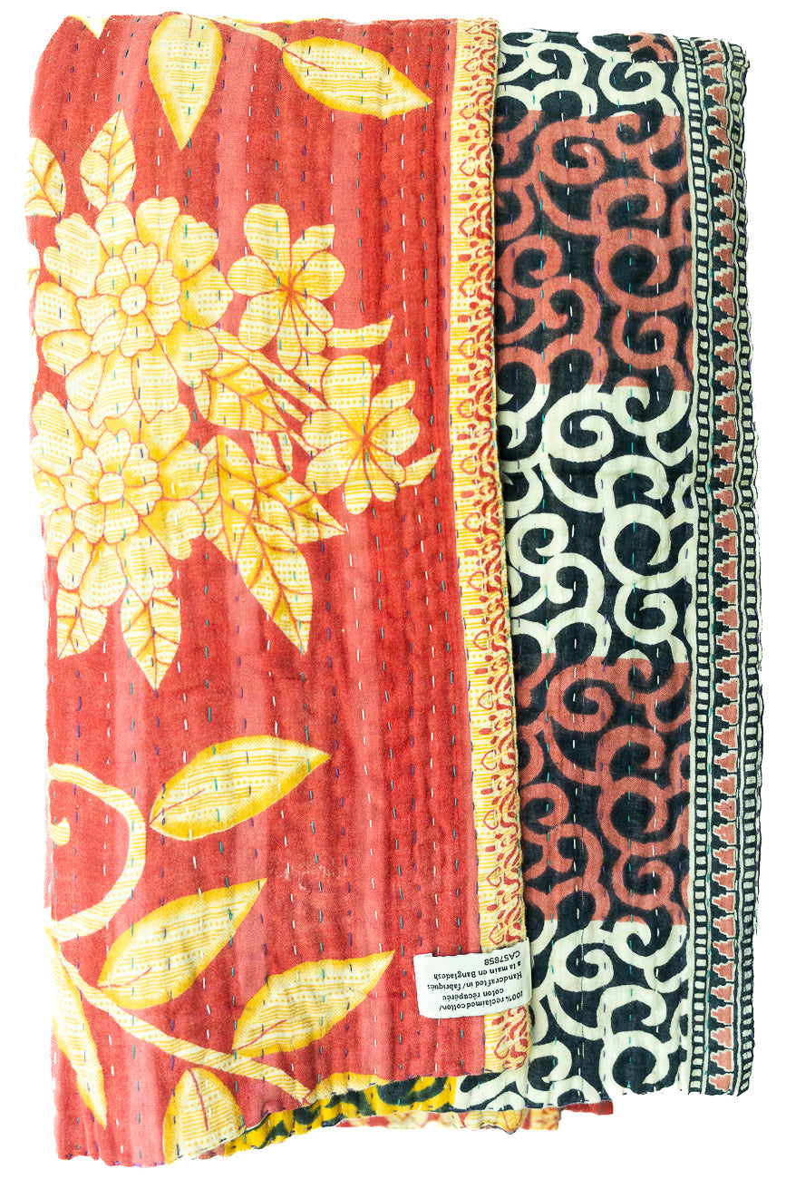 Kantha Throw Bed Quilt