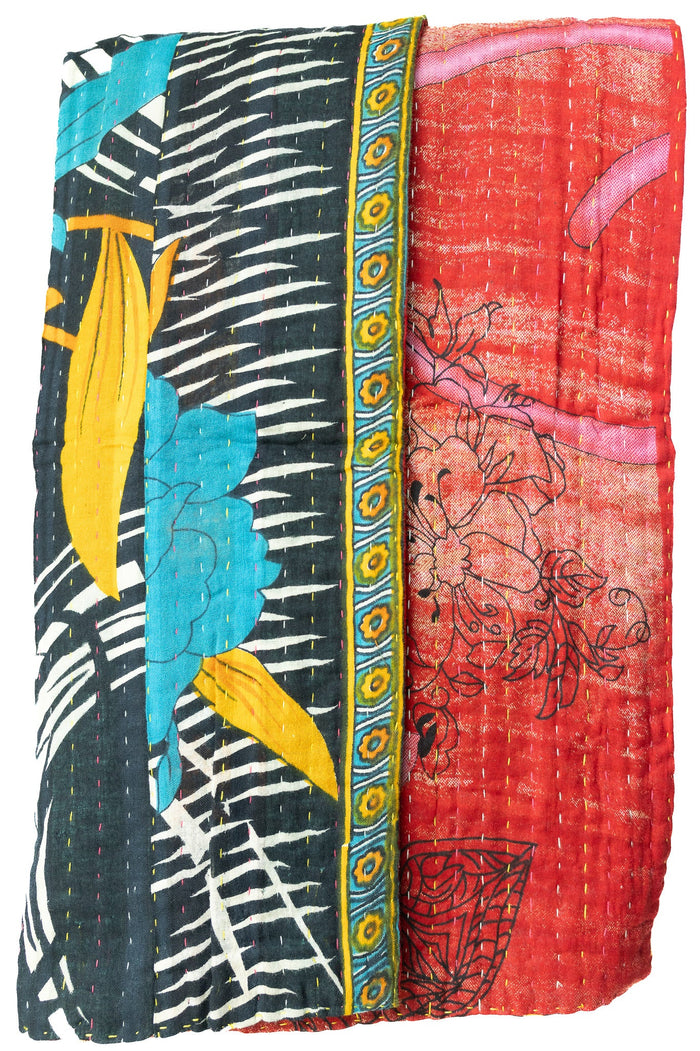 Kantha Throw Bed Quilt