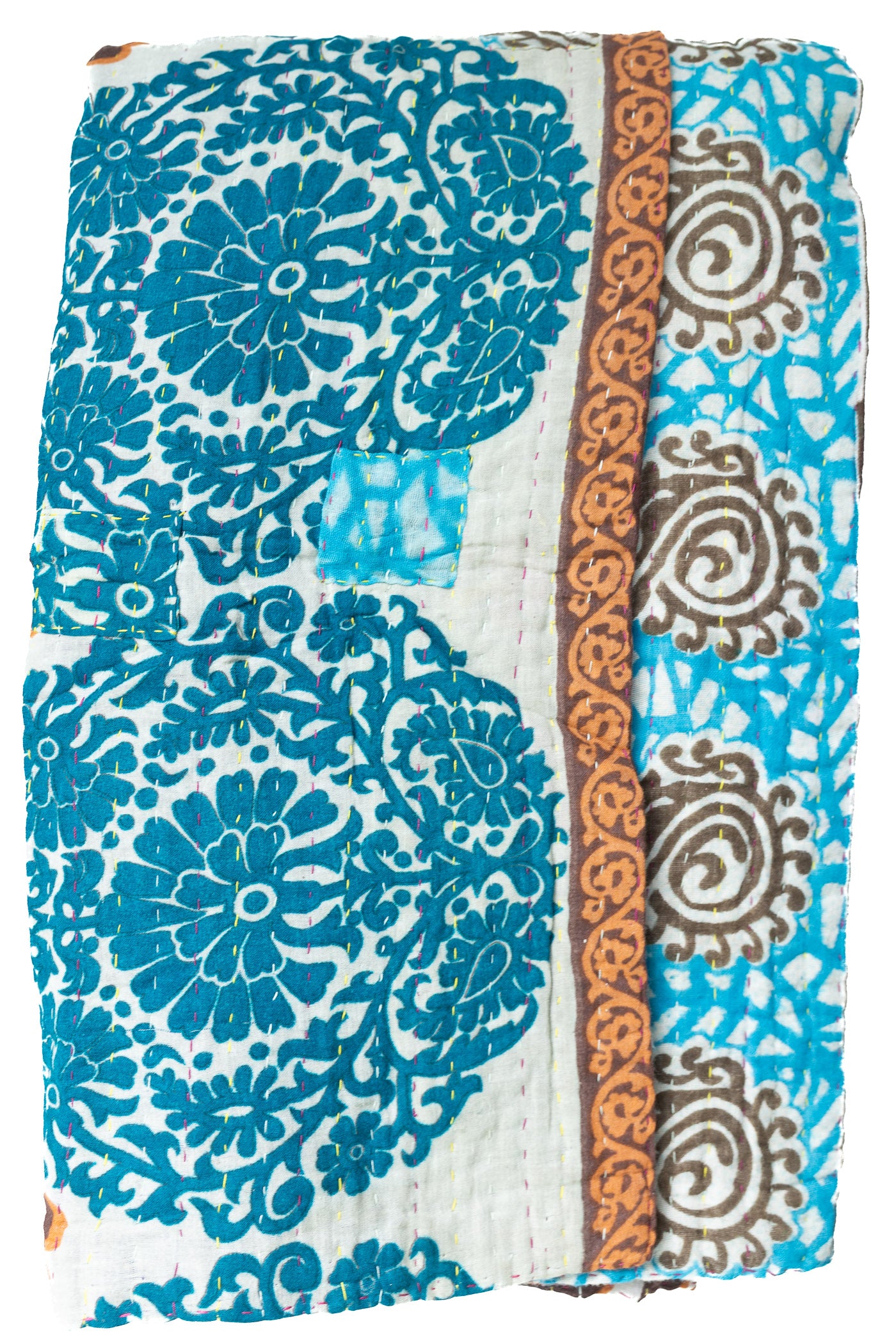 Daring Kantha Throw Blanket