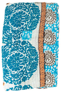 Daring Kantha Throw Blanket