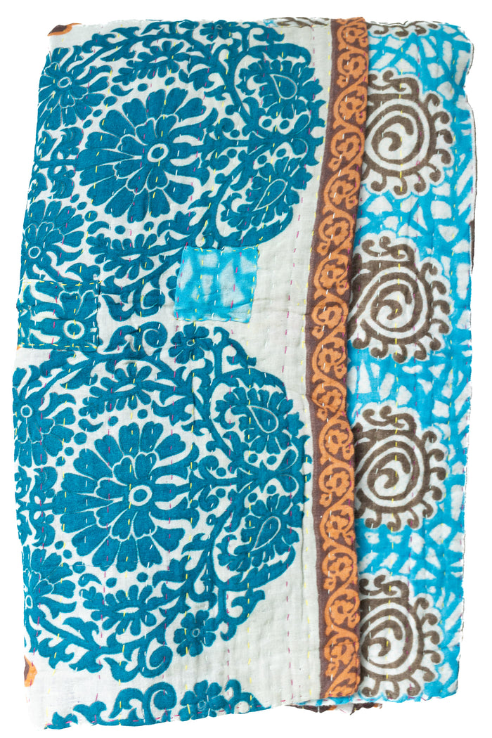 Daring Kantha Throw Blanket