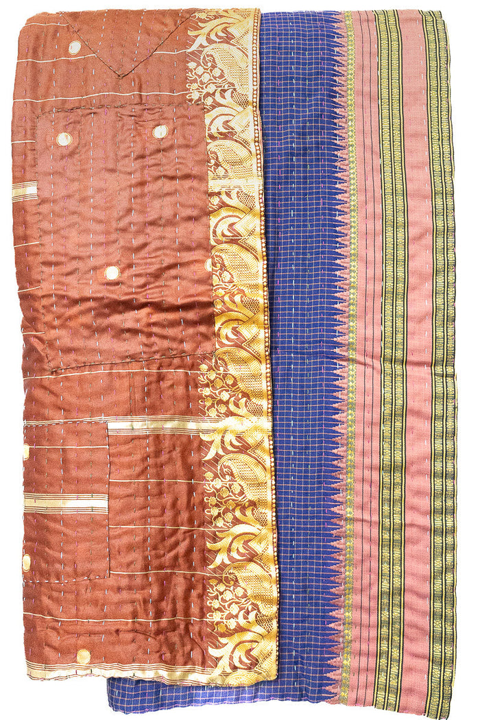 Kantha Silk Throw Blanket