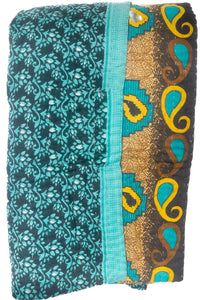 Kantha Large Throw Blanket