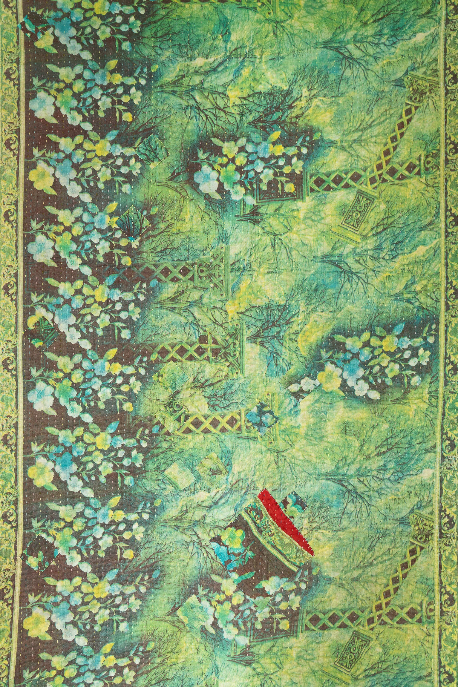 Kantha Throw Bed Quilt