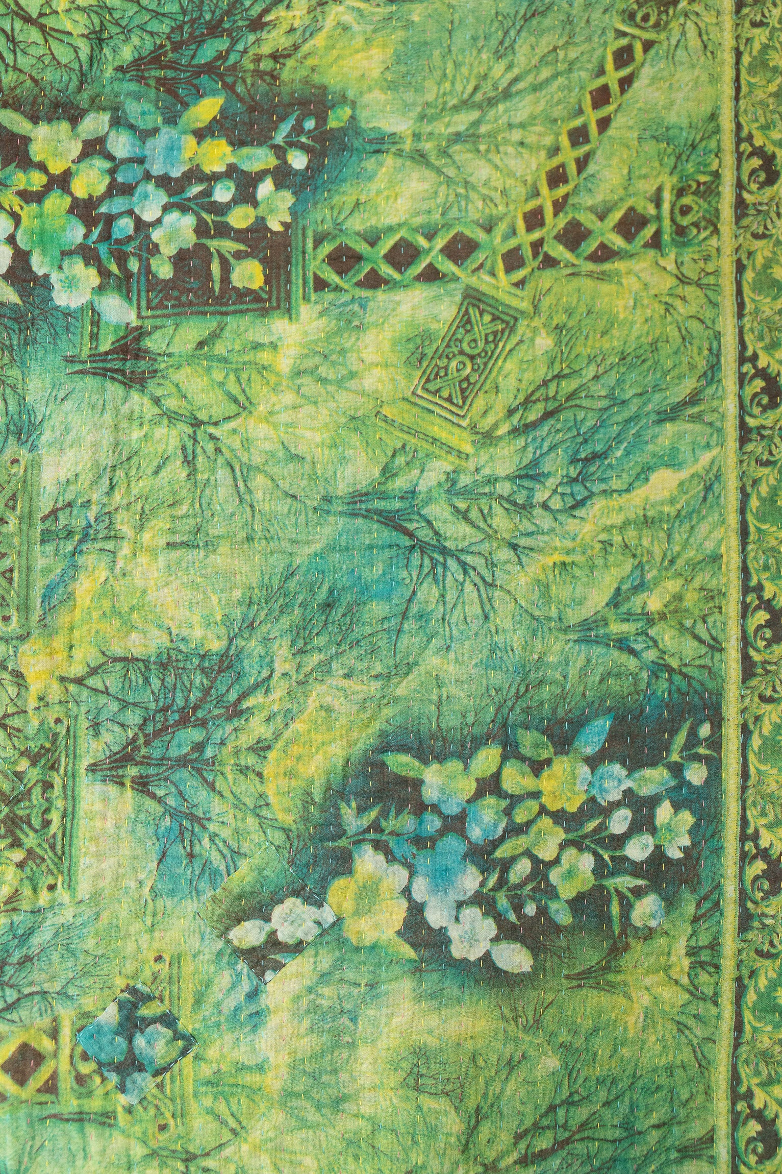 Dazzling Kantha Throw
