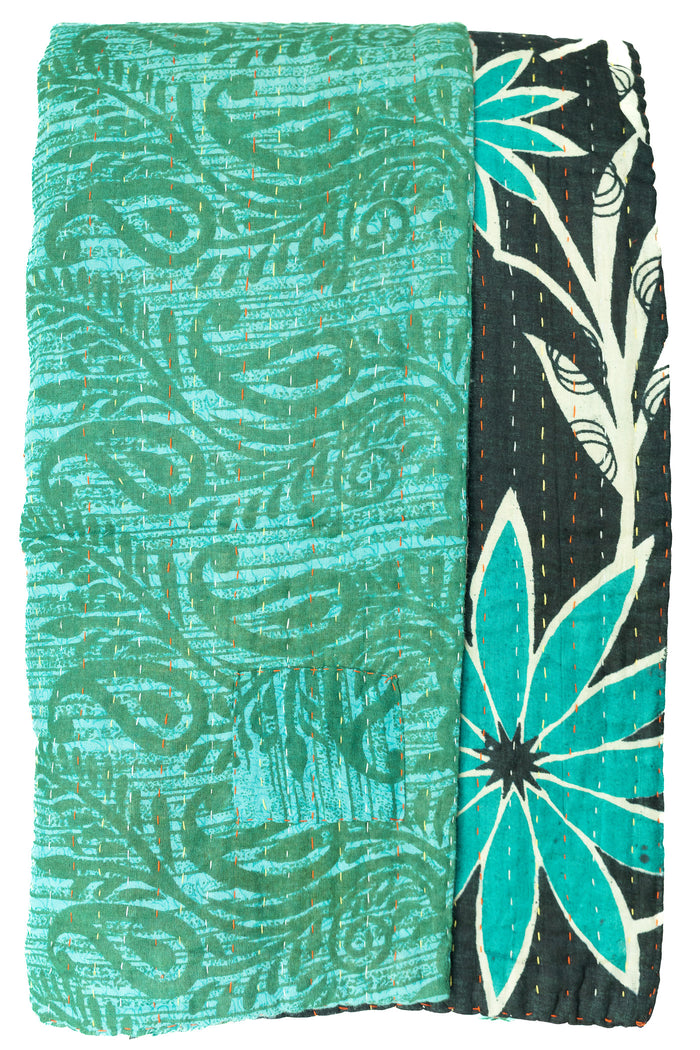Deephearted Large Kantha Throw Blanket