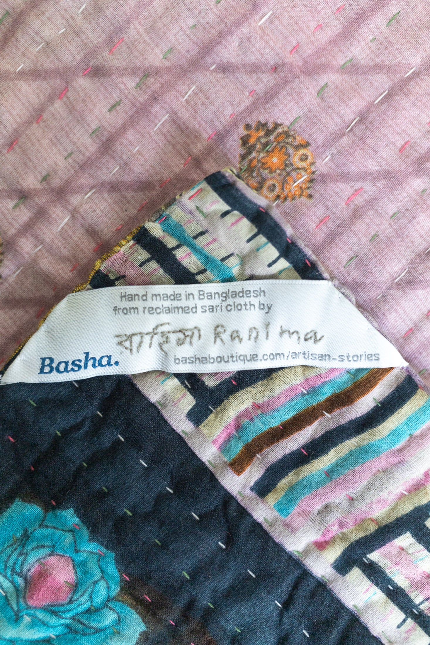 Delicate Kantha Throw