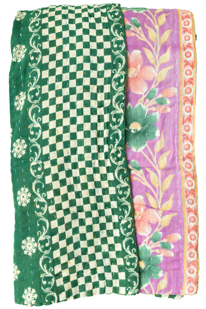 Delight Large Kantha Throw Blanket
