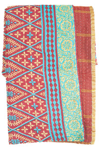 Kantha Silk Throw Blanket