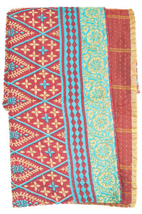 Kantha Silk Throw Blanket