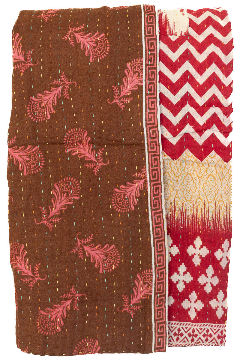 Kantha Throw Bed Quilt