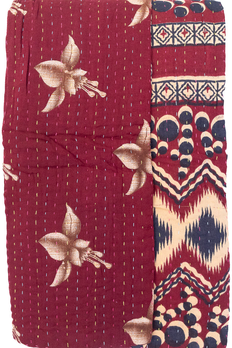 Kantha Throw Bed Quilt