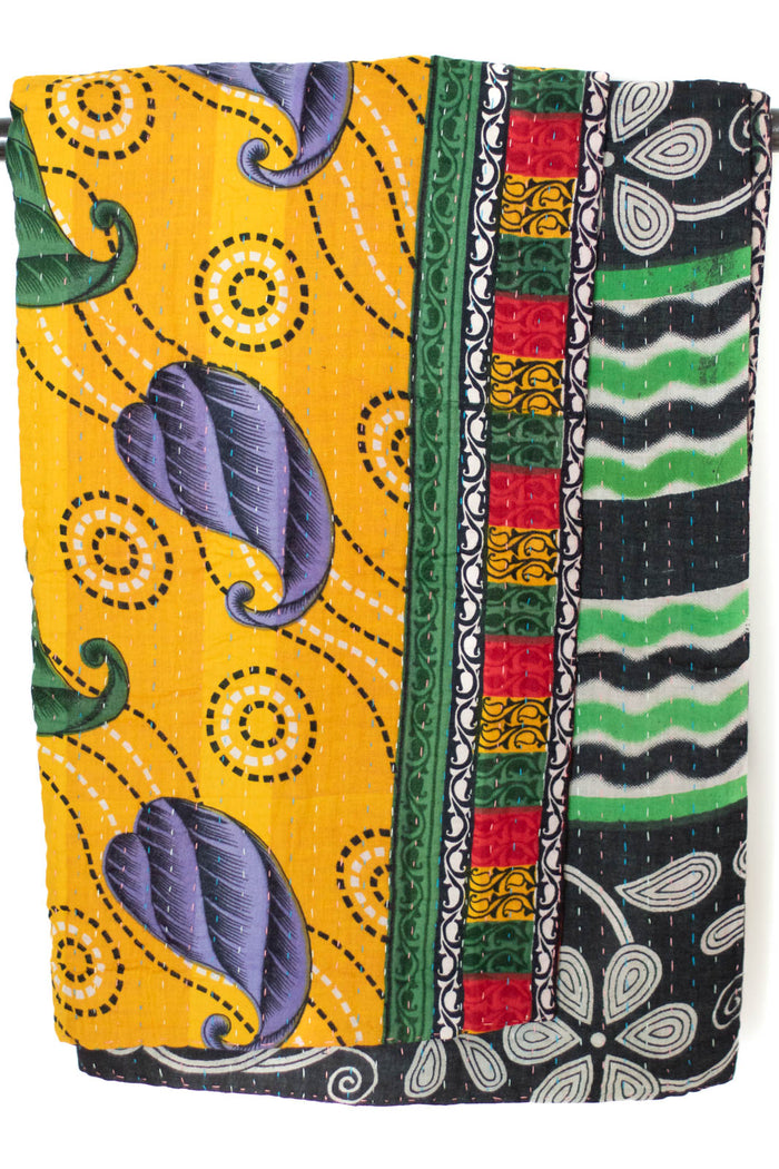 Kantha Throw Bed Quilt