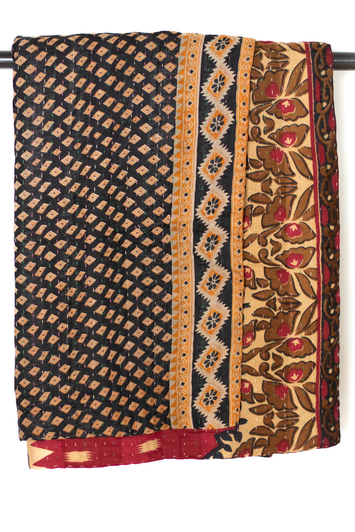 Kantha Throw Bed Quilt