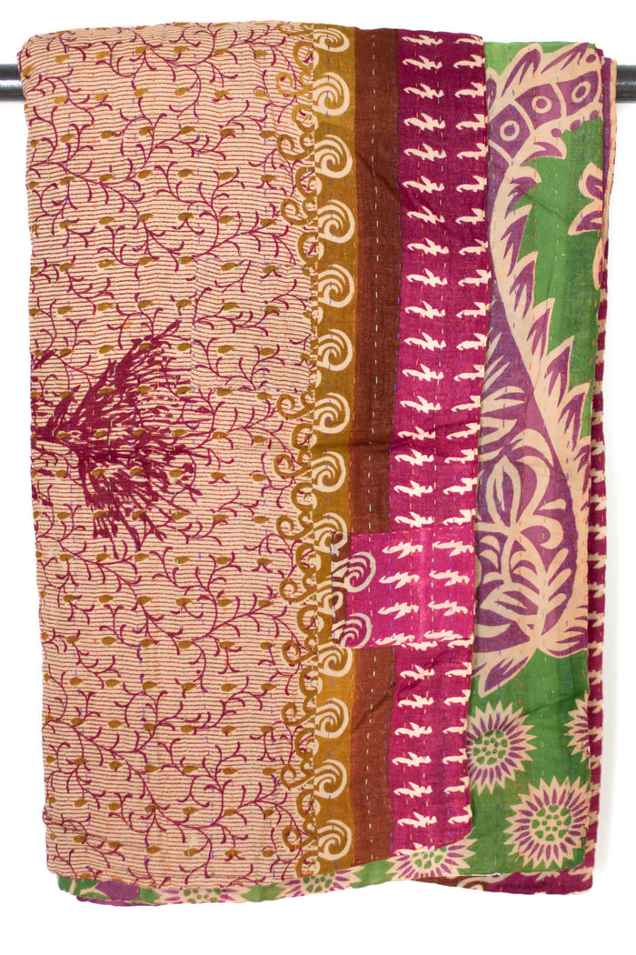 Kantha Throw Bed Quilt