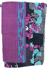Kantha Throw Bed Quilt
