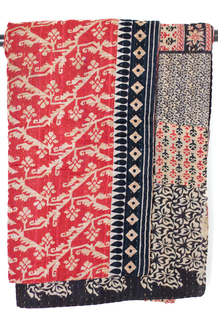 Kantha Throw Bed Quilt