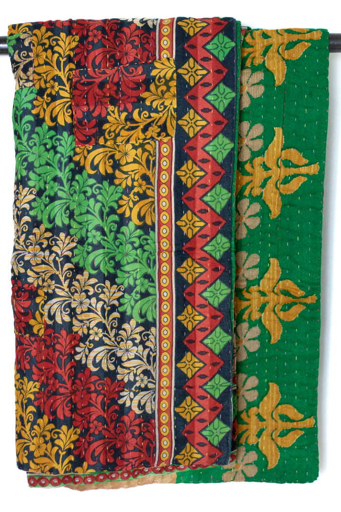 Kantha Throw Bed Quilt
