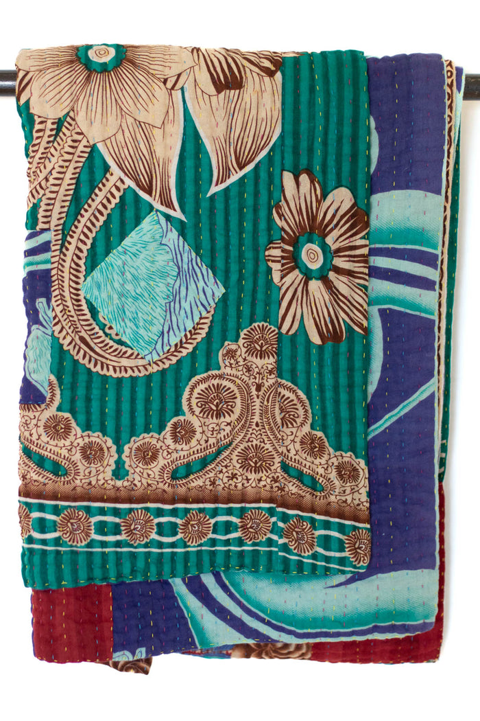 Kantha Throw Bed Quilt