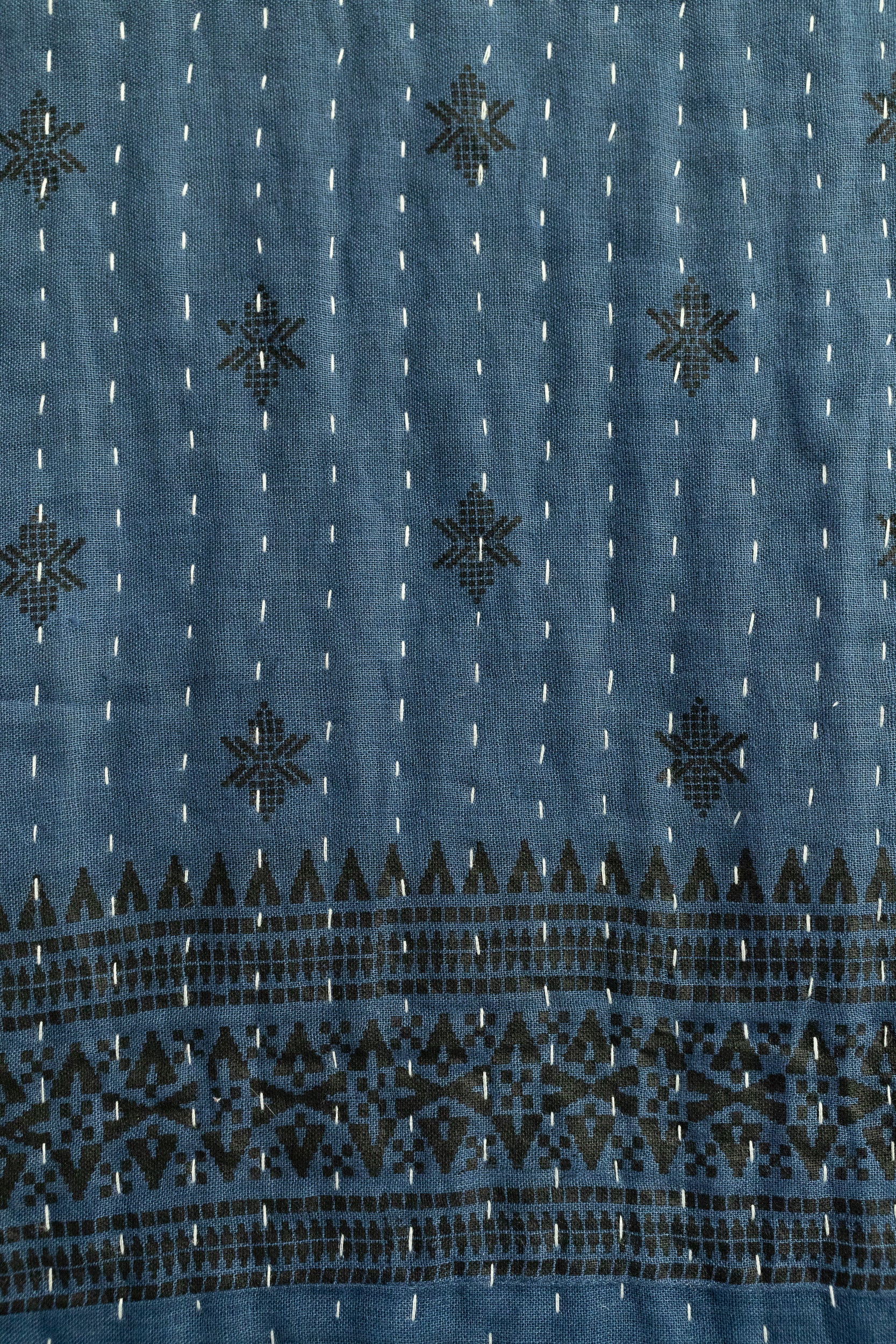 Hand-Dyed Indigo Kantha Quilt (Queen & King Sizes)