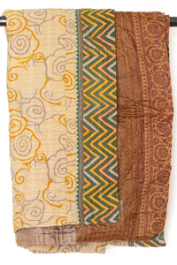 Kantha Silk Throw Blanket