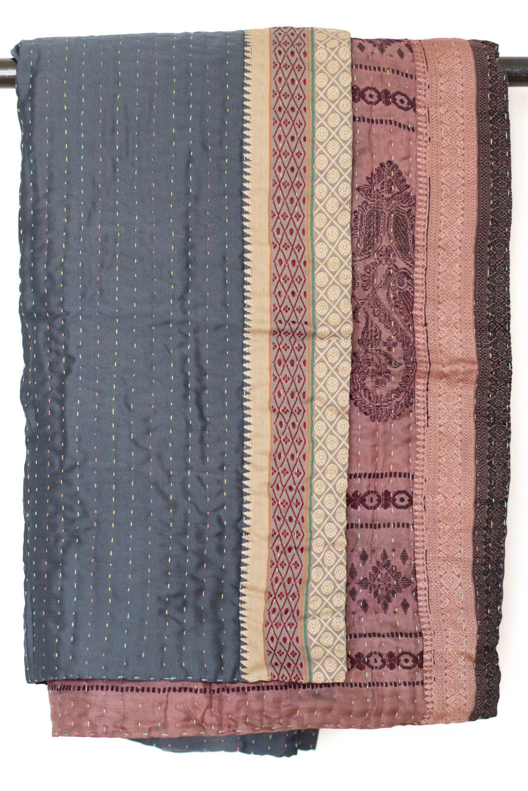 Kantha Silk Throw Blanket