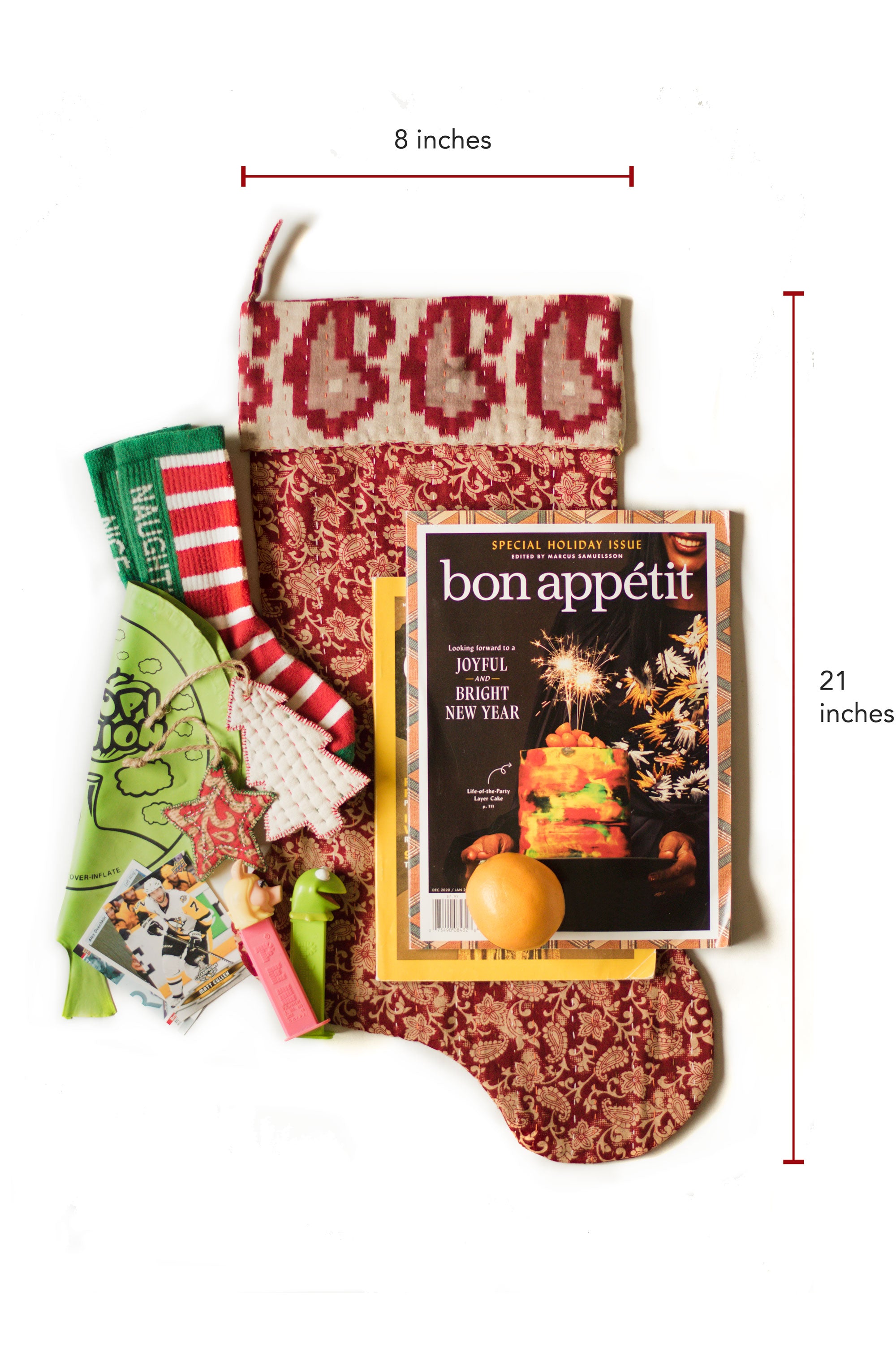 Kantha Holiday Stocking - Merry No. 11