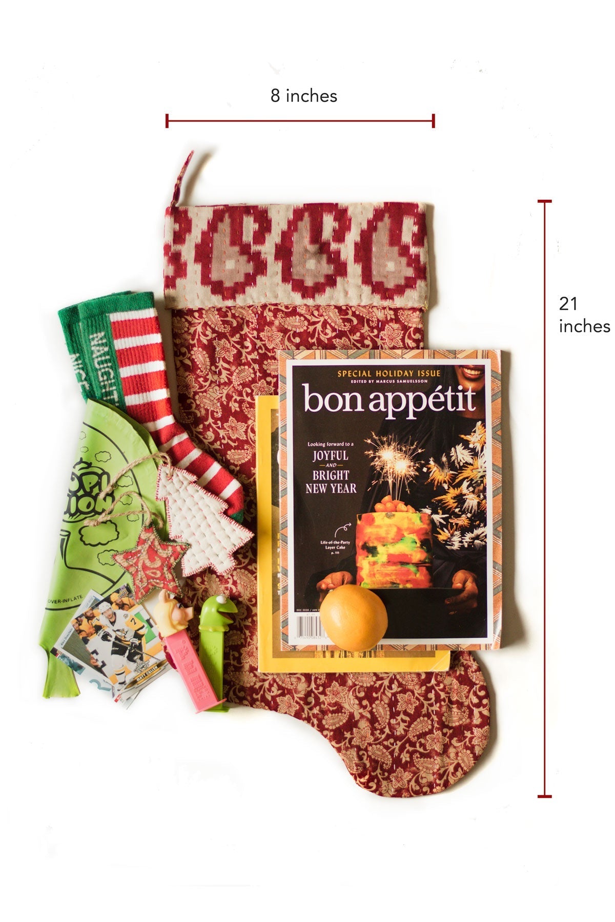 Kantha Holiday Stocking - Jolly No. 5