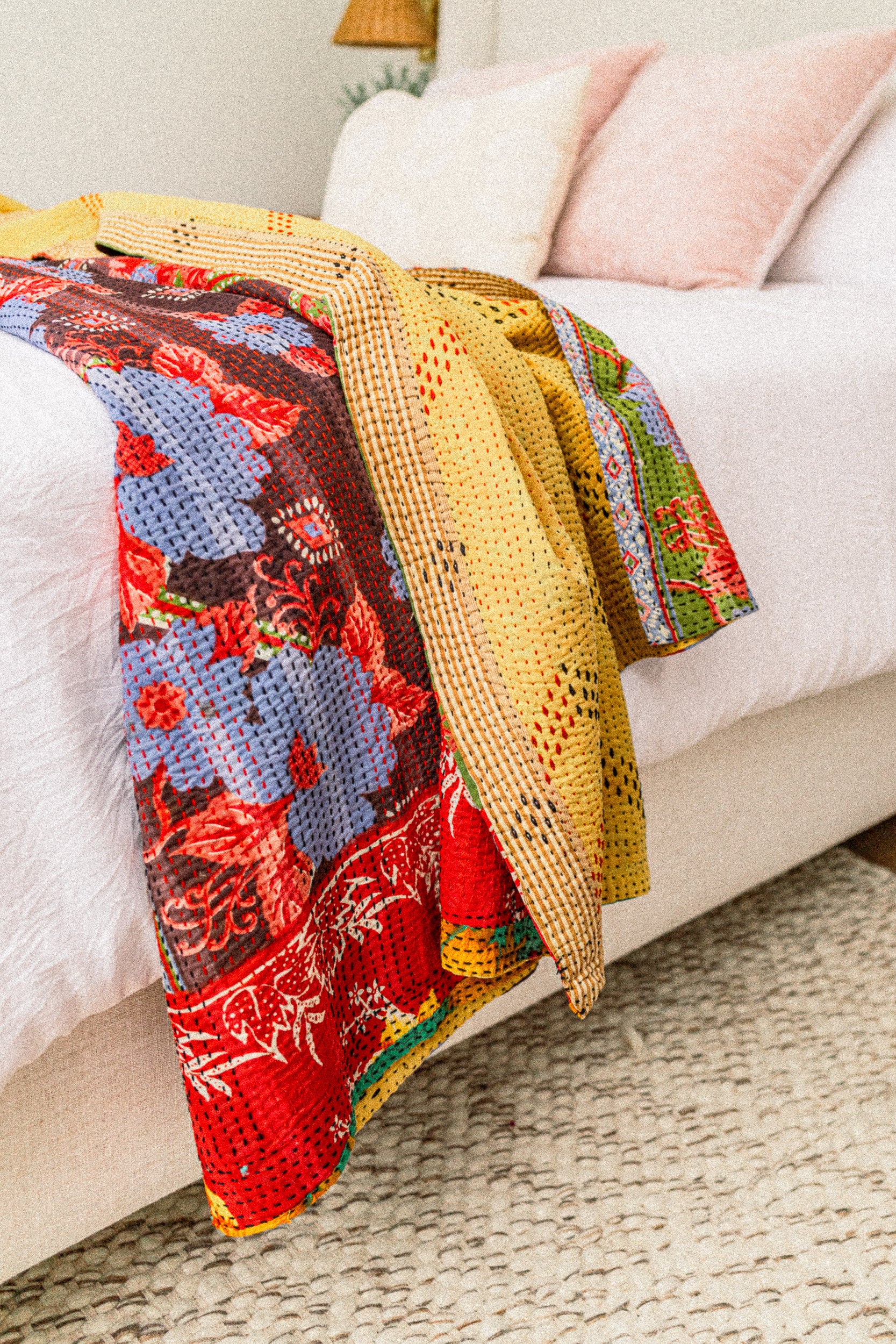 No. 147 Masterpiece Kantha Coverlet Quilt (Twin/Full)