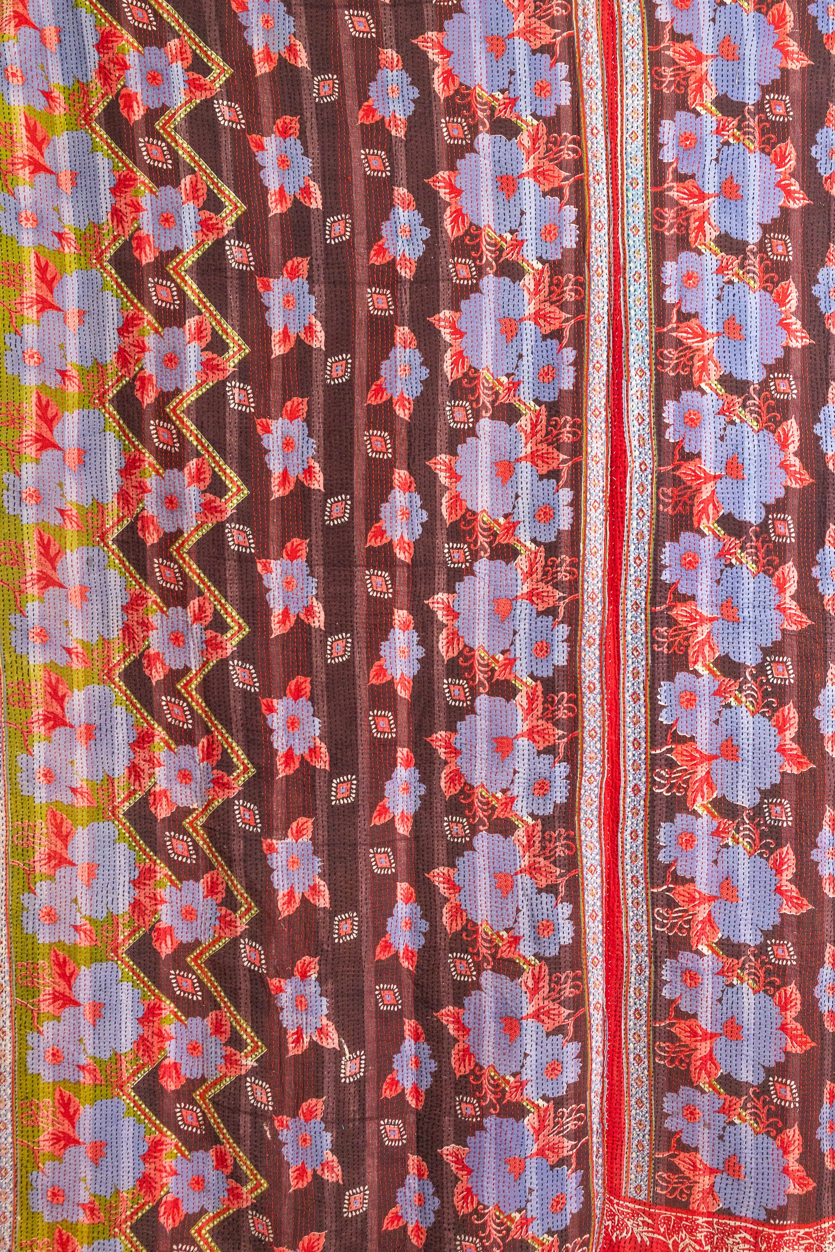 No. 147 Masterpiece Kantha Coverlet Quilt (Twin/Full)