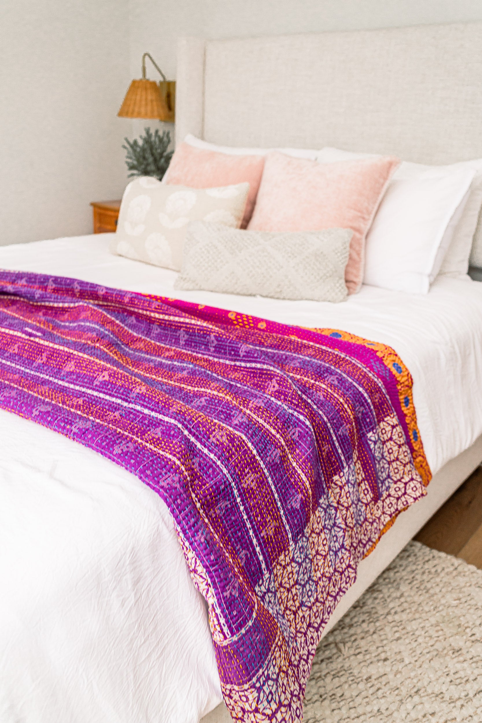 No. 148 Masterpiece Kantha Coverlet Quilt (Twin/Full)
