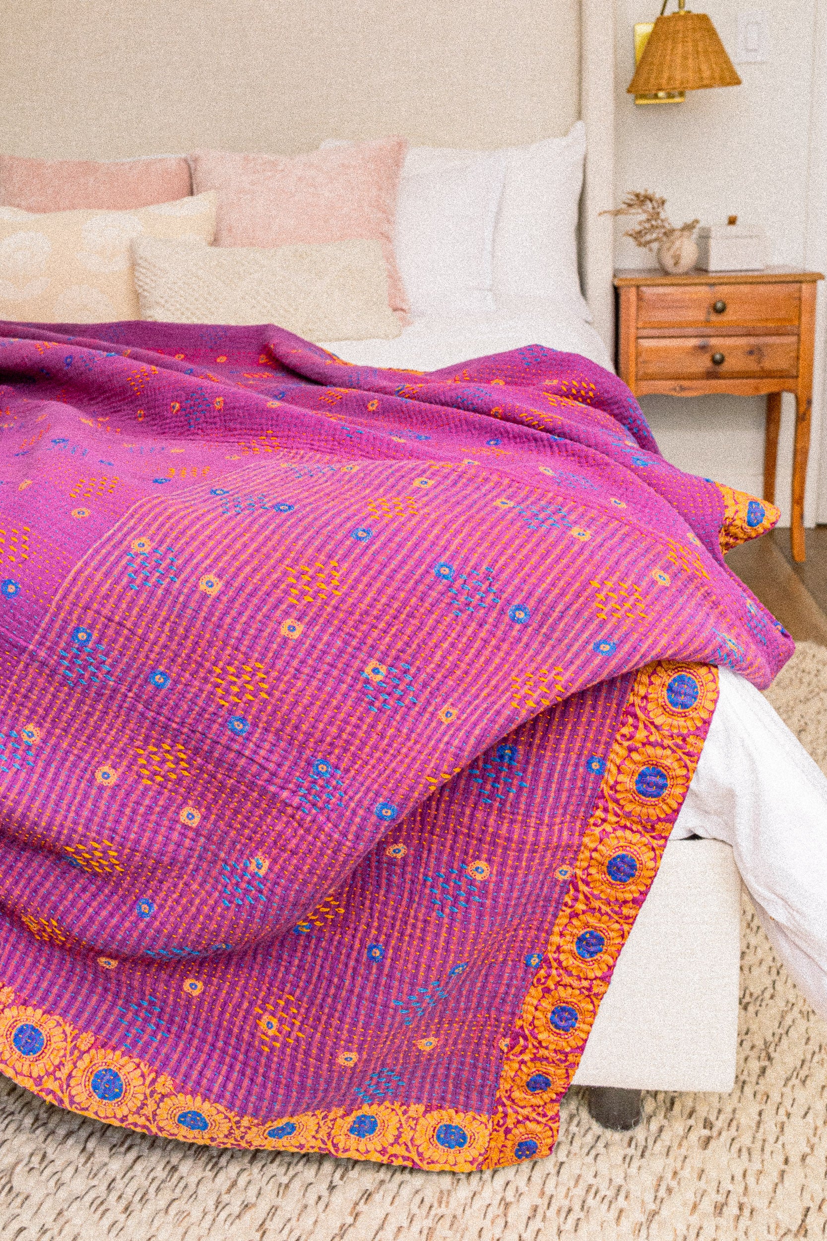 No. 148 Masterpiece Kantha Coverlet Quilt (Twin/Full)