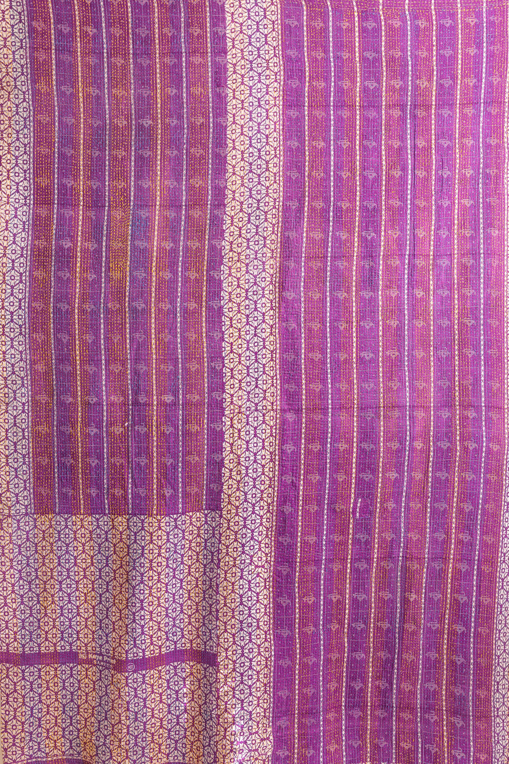 No. 148 Masterpiece Kantha Coverlet Quilt (Twin/Full)