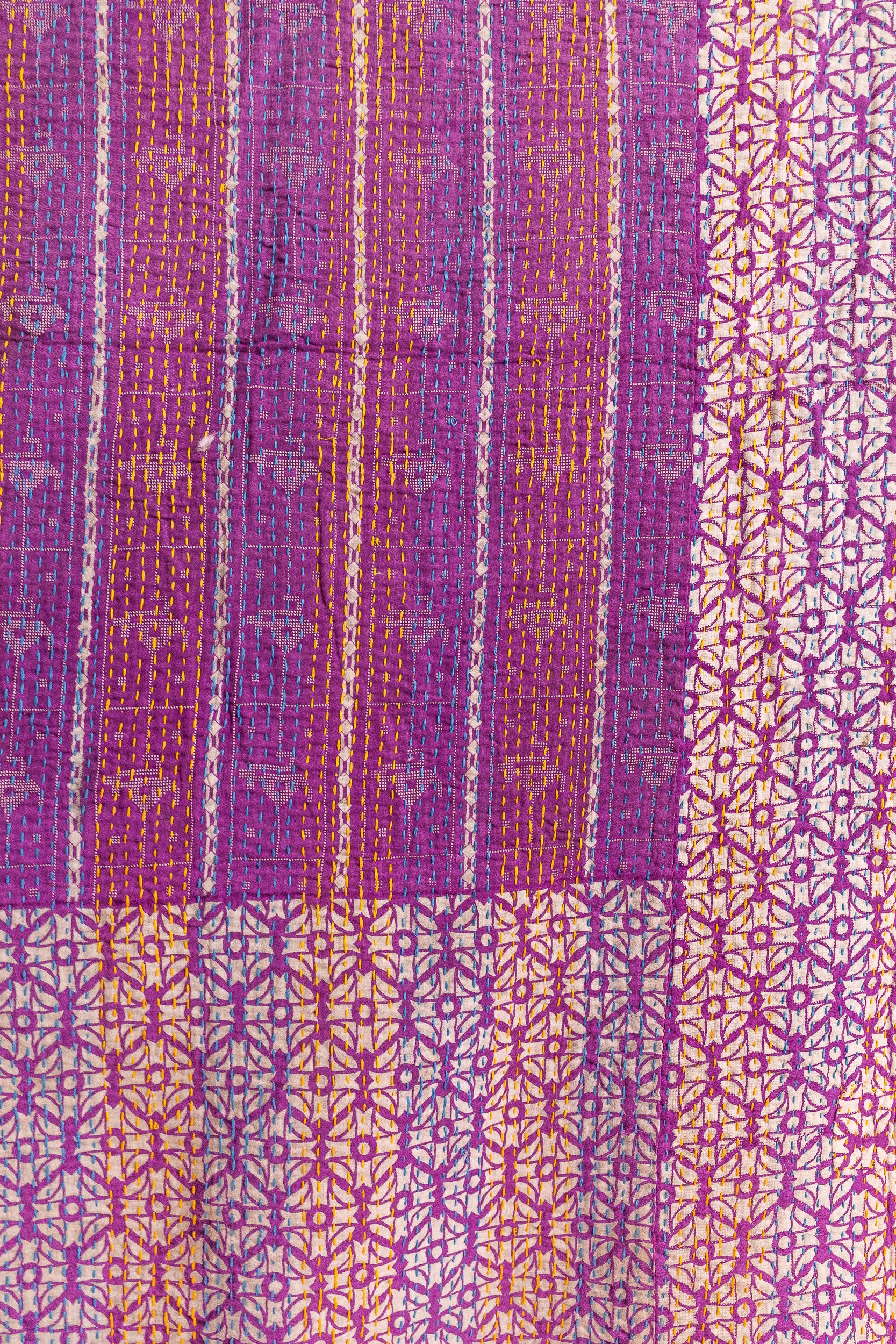 No. 148 Masterpiece Kantha Coverlet Quilt (Twin/Full)