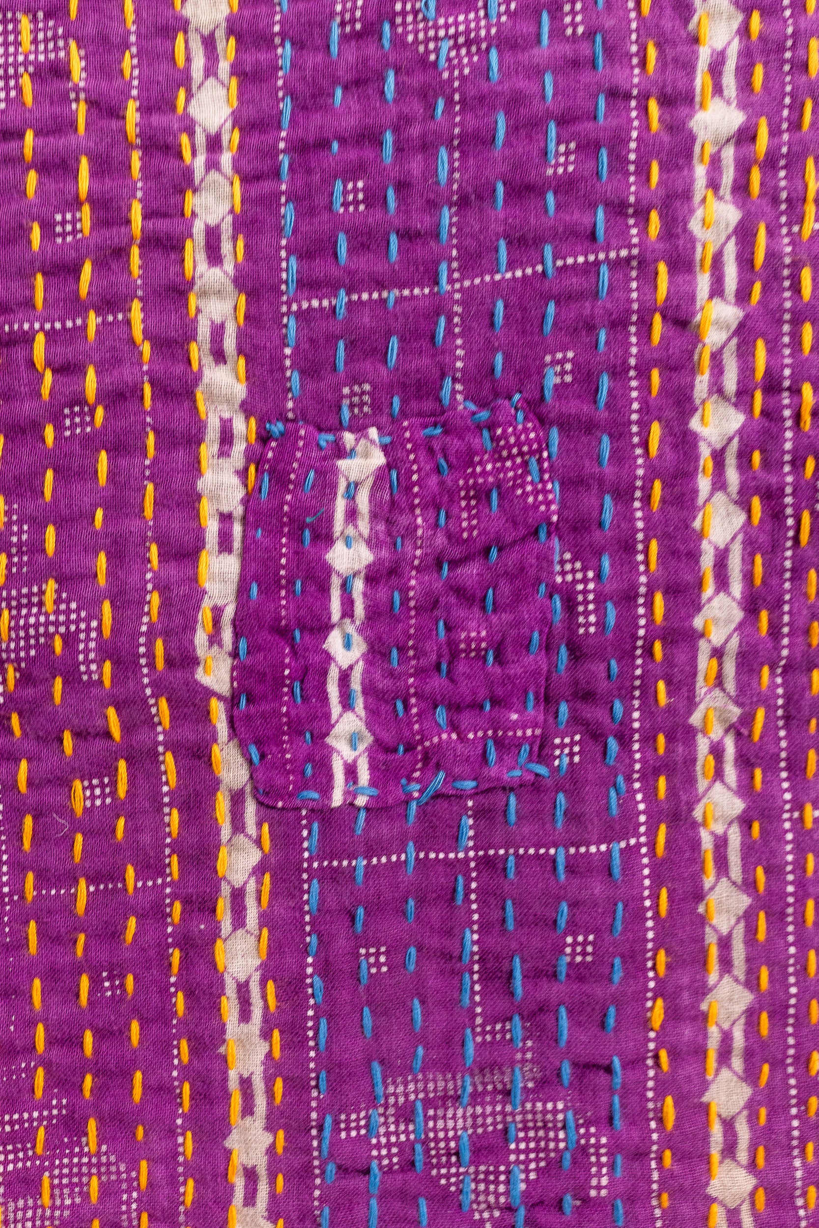 No. 148 Masterpiece Kantha Coverlet Quilt (Twin/Full)