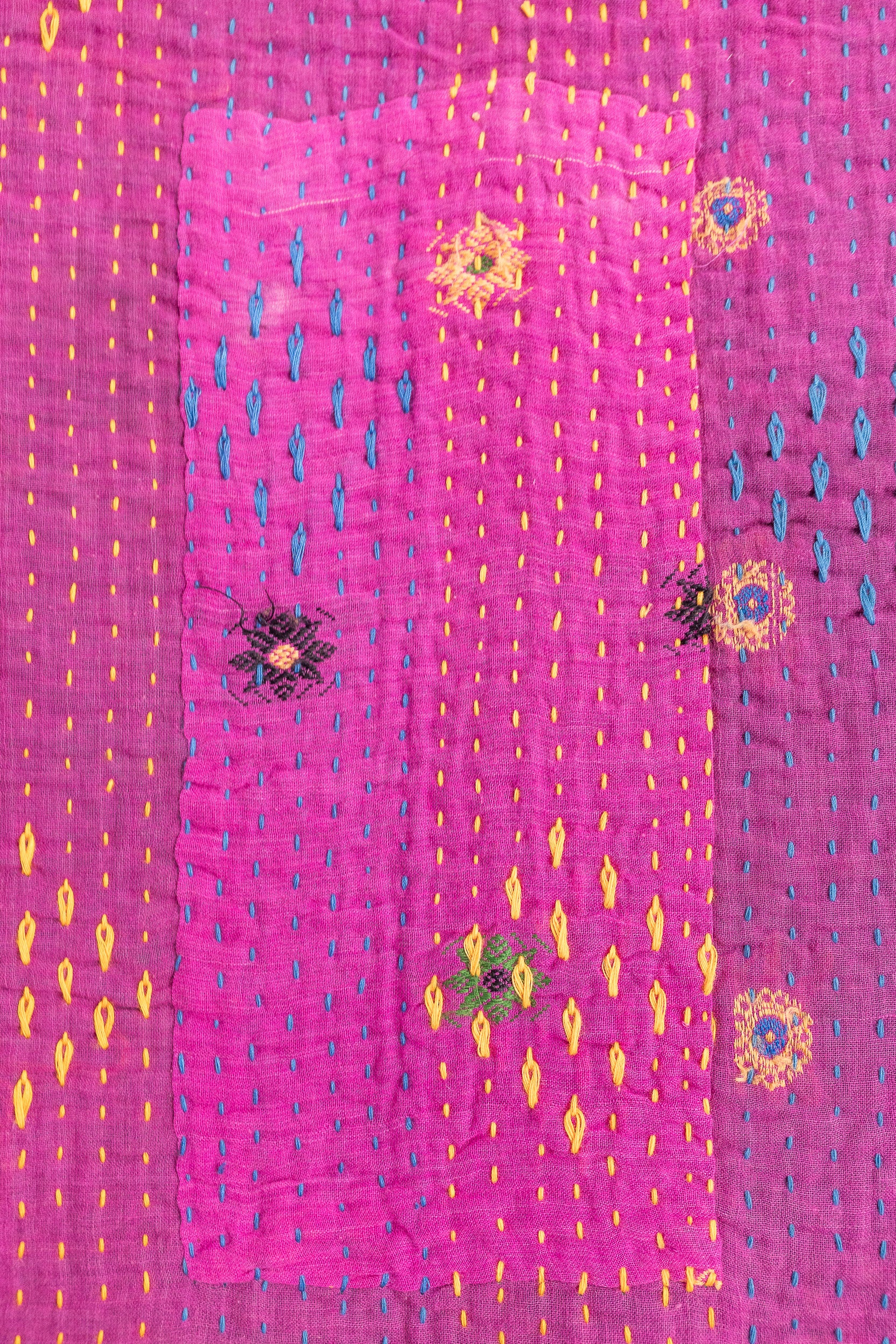 No. 148 Masterpiece Kantha Coverlet Quilt (Twin/Full)