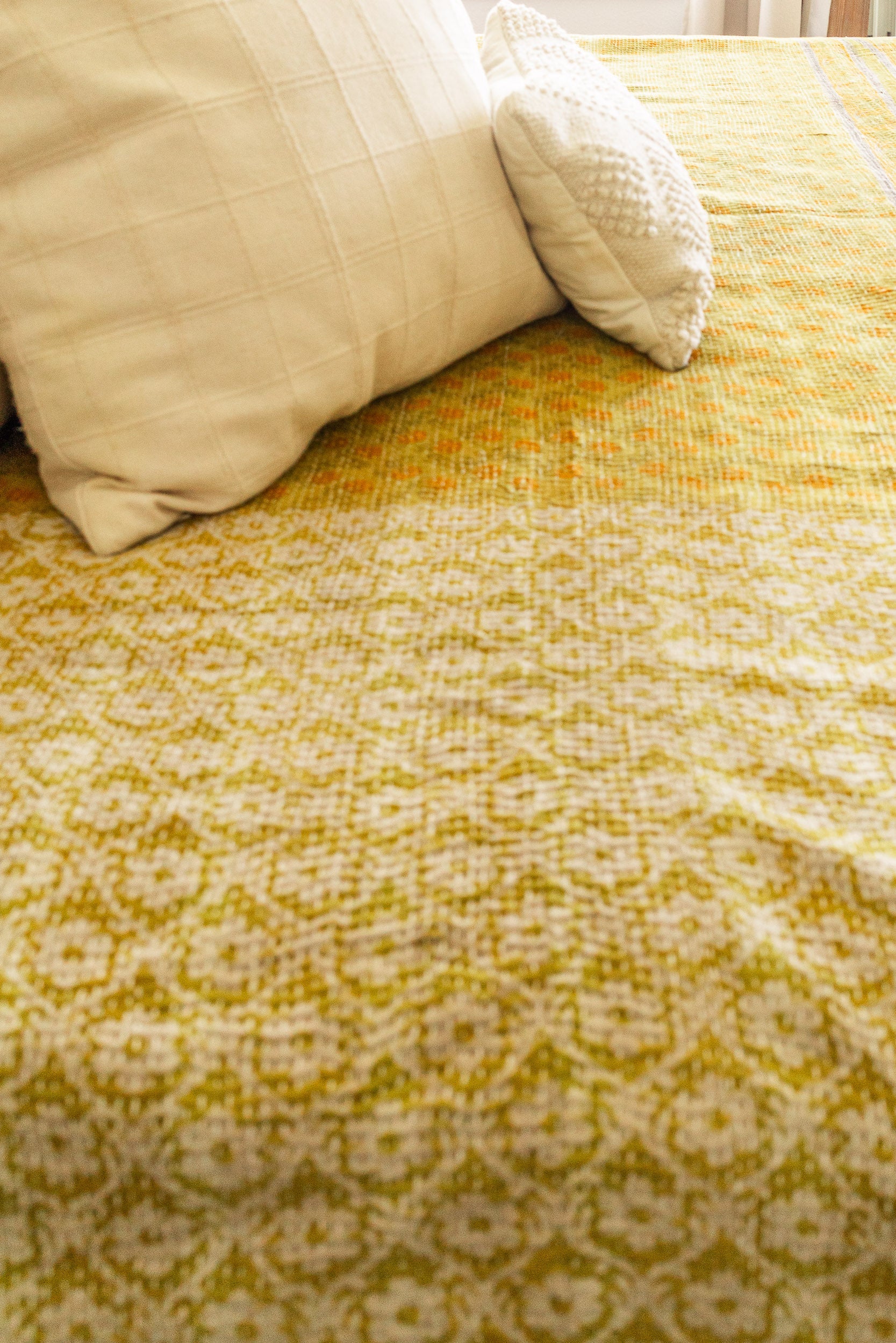 No. 135 Masterpiece Kantha Coverlet Quilt (Queen)