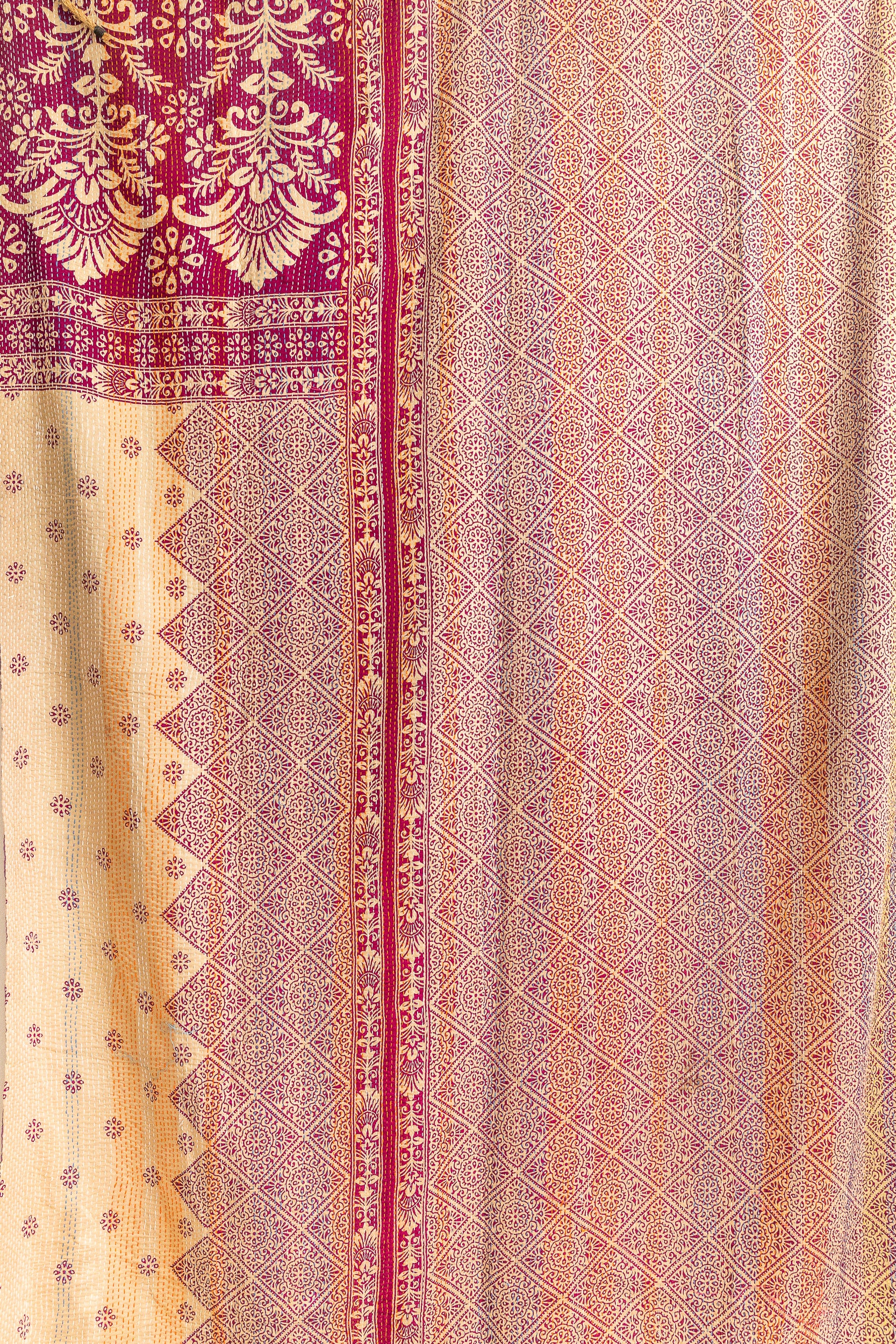 No. 137 Masterpiece Kantha Coverlet Quilt (Queen)