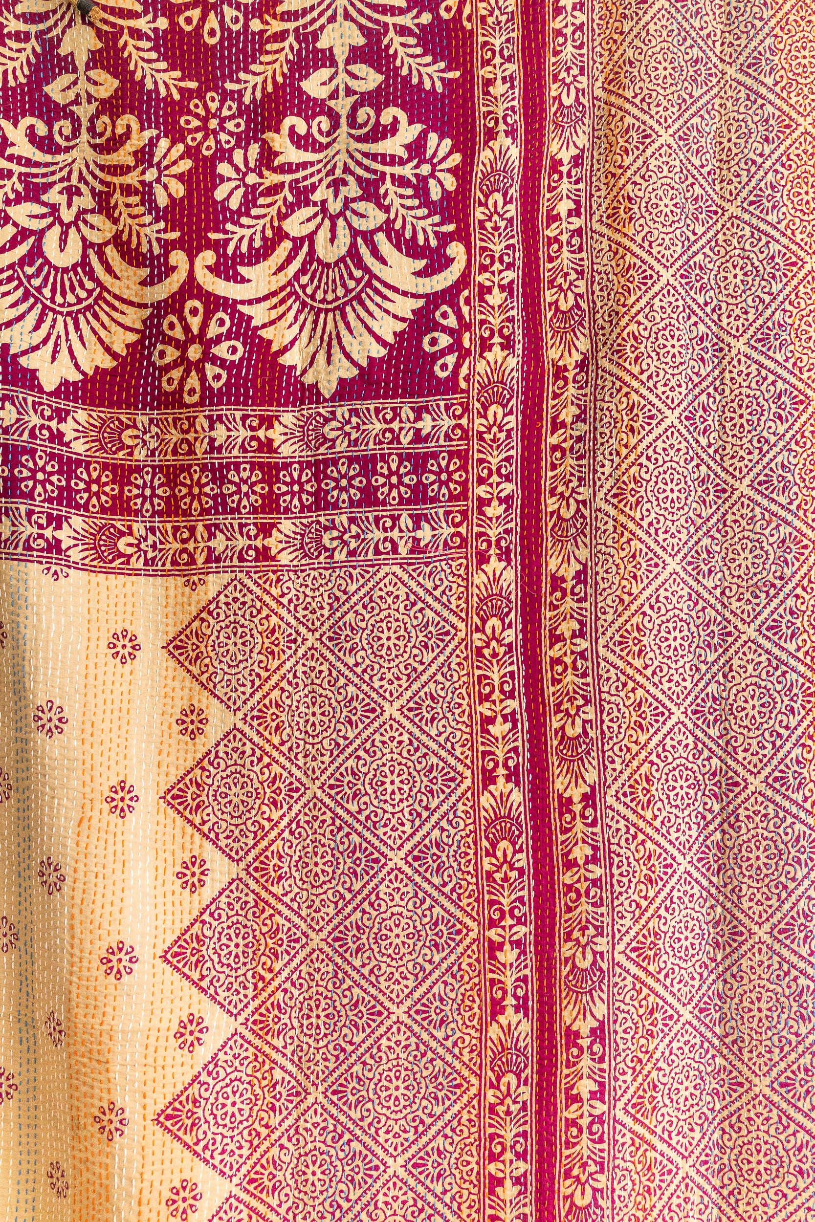 No. 137 Masterpiece Kantha Coverlet Quilt (Queen)