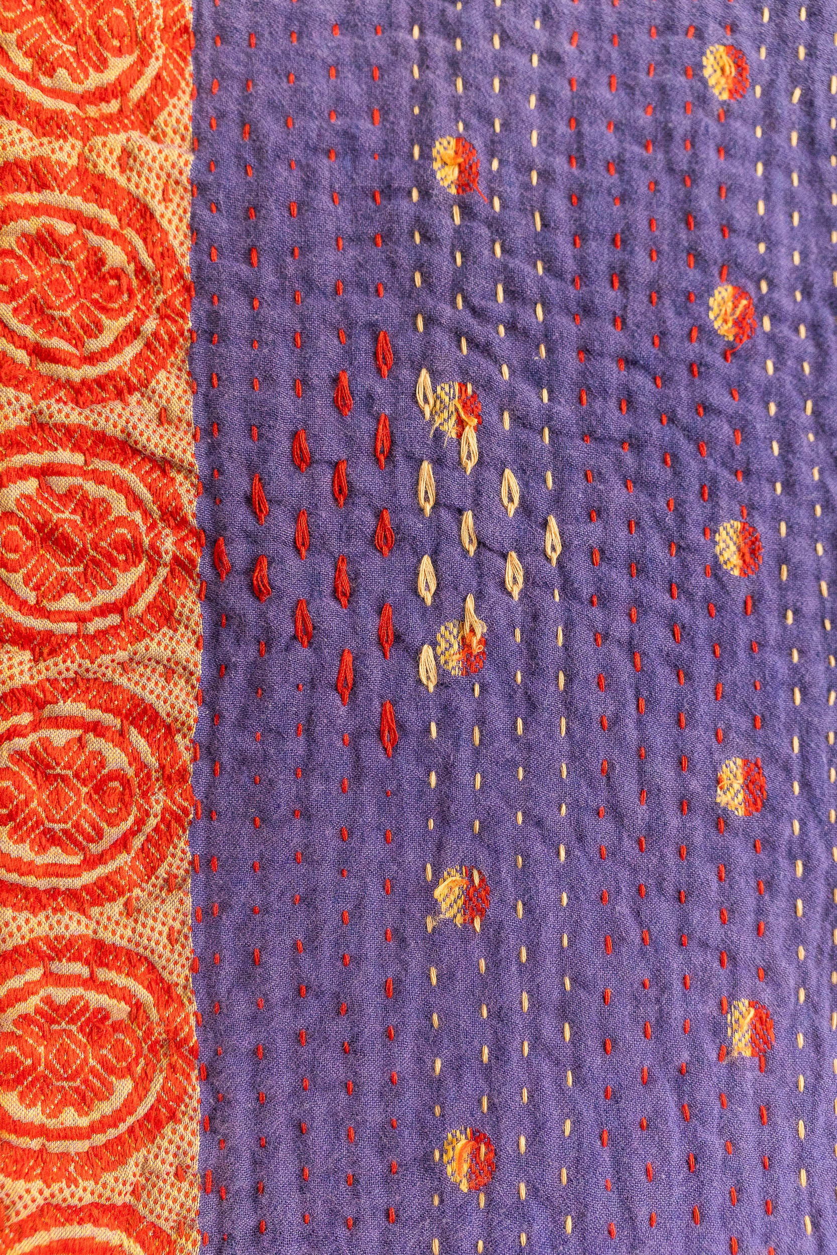 No. 137 Masterpiece Kantha Coverlet Quilt (Queen)
