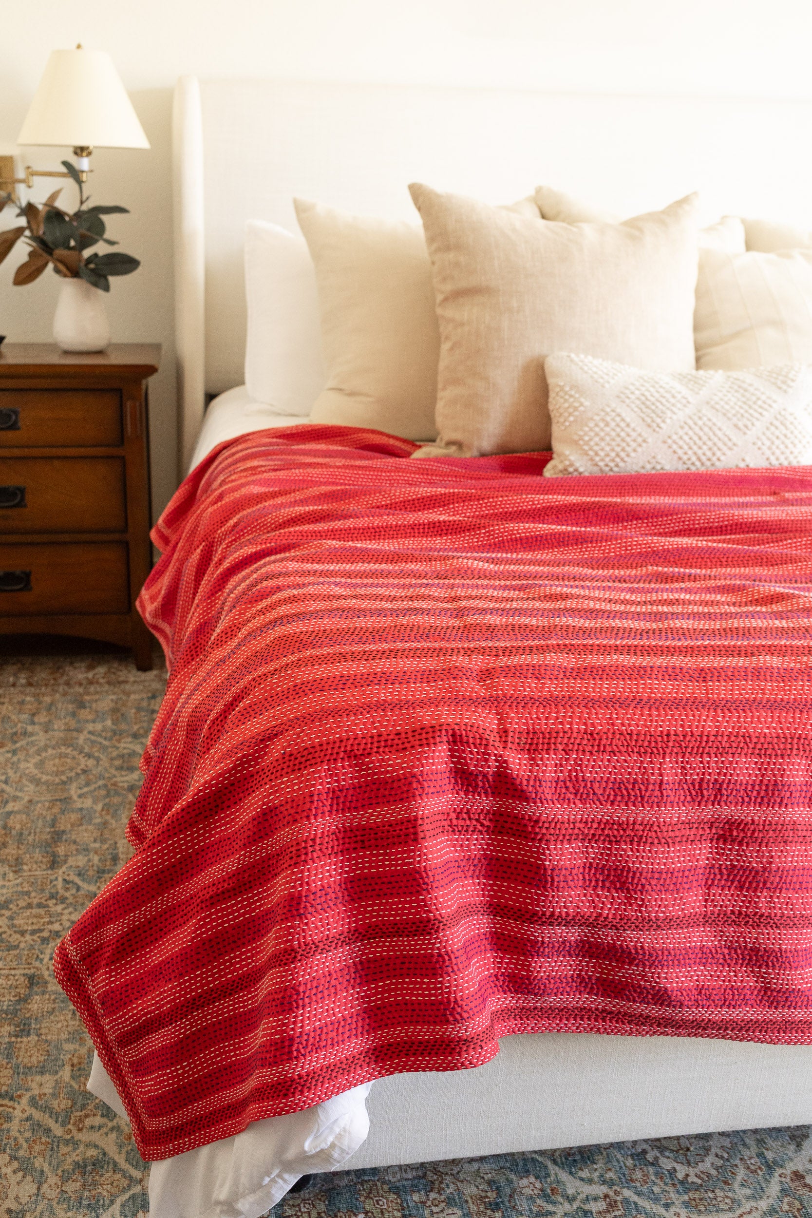 No. 138 Masterpiece Kantha Coverlet Quilt (Queen)