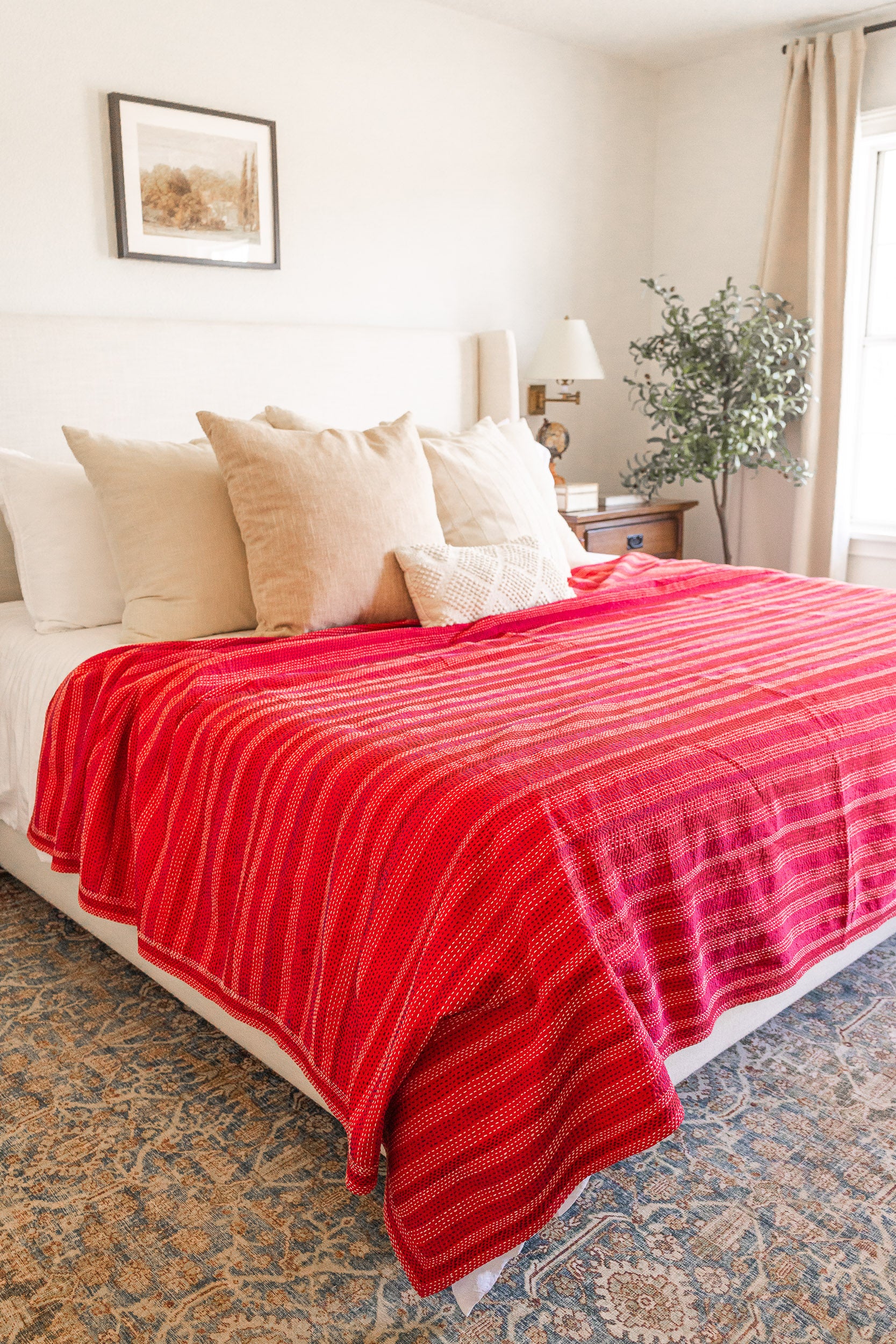 No. 138 Masterpiece Kantha Coverlet Quilt (Queen)
