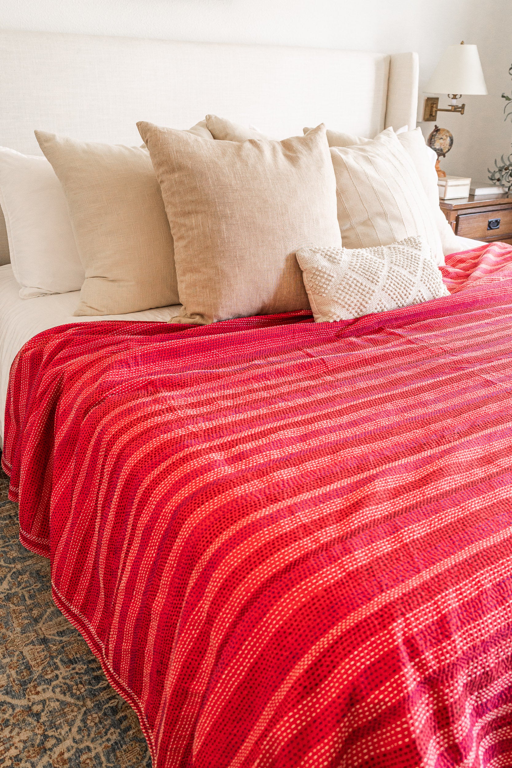 No. 138 Masterpiece Kantha Coverlet Quilt (Queen)