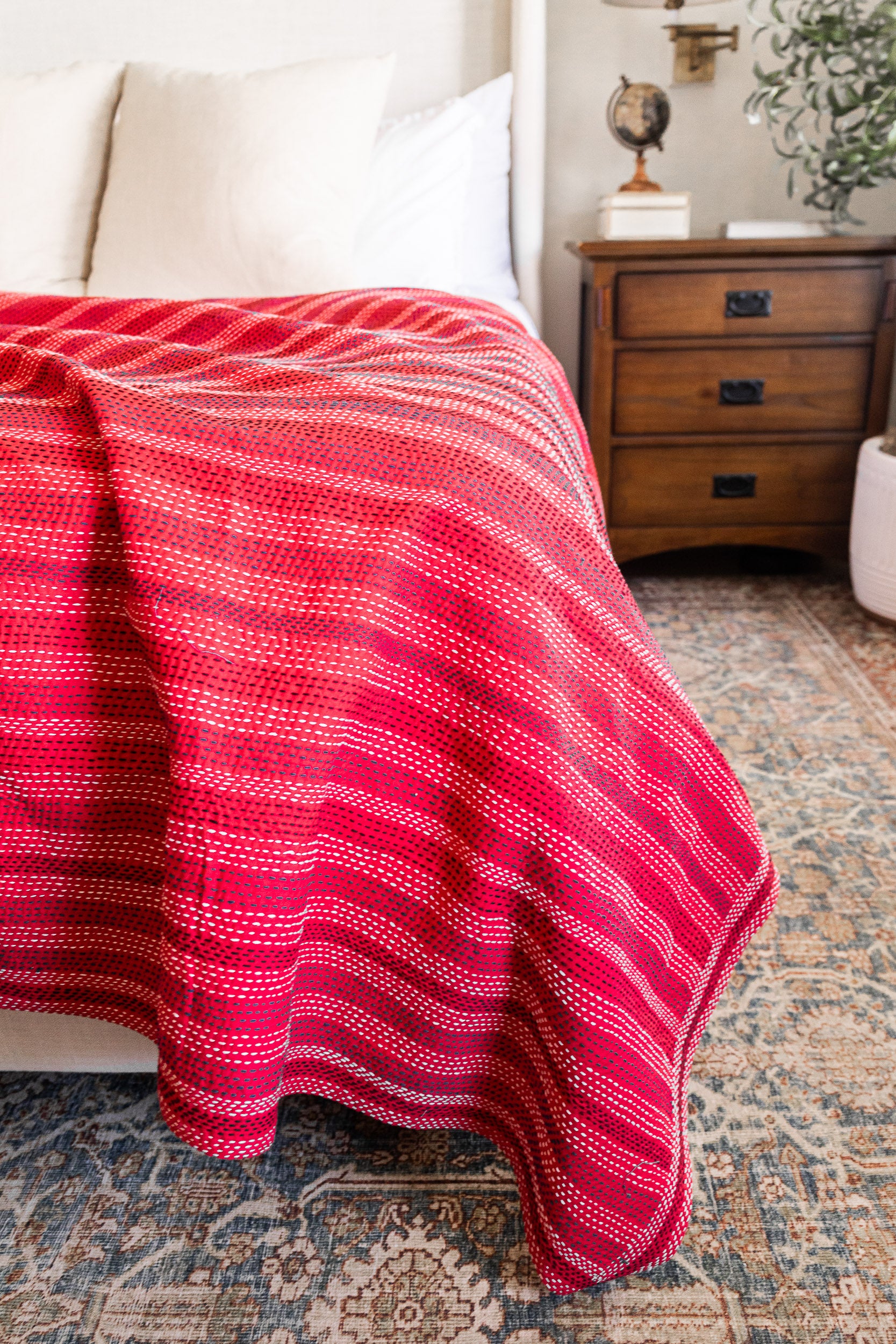 No. 138 Masterpiece Kantha Coverlet Quilt (Queen)