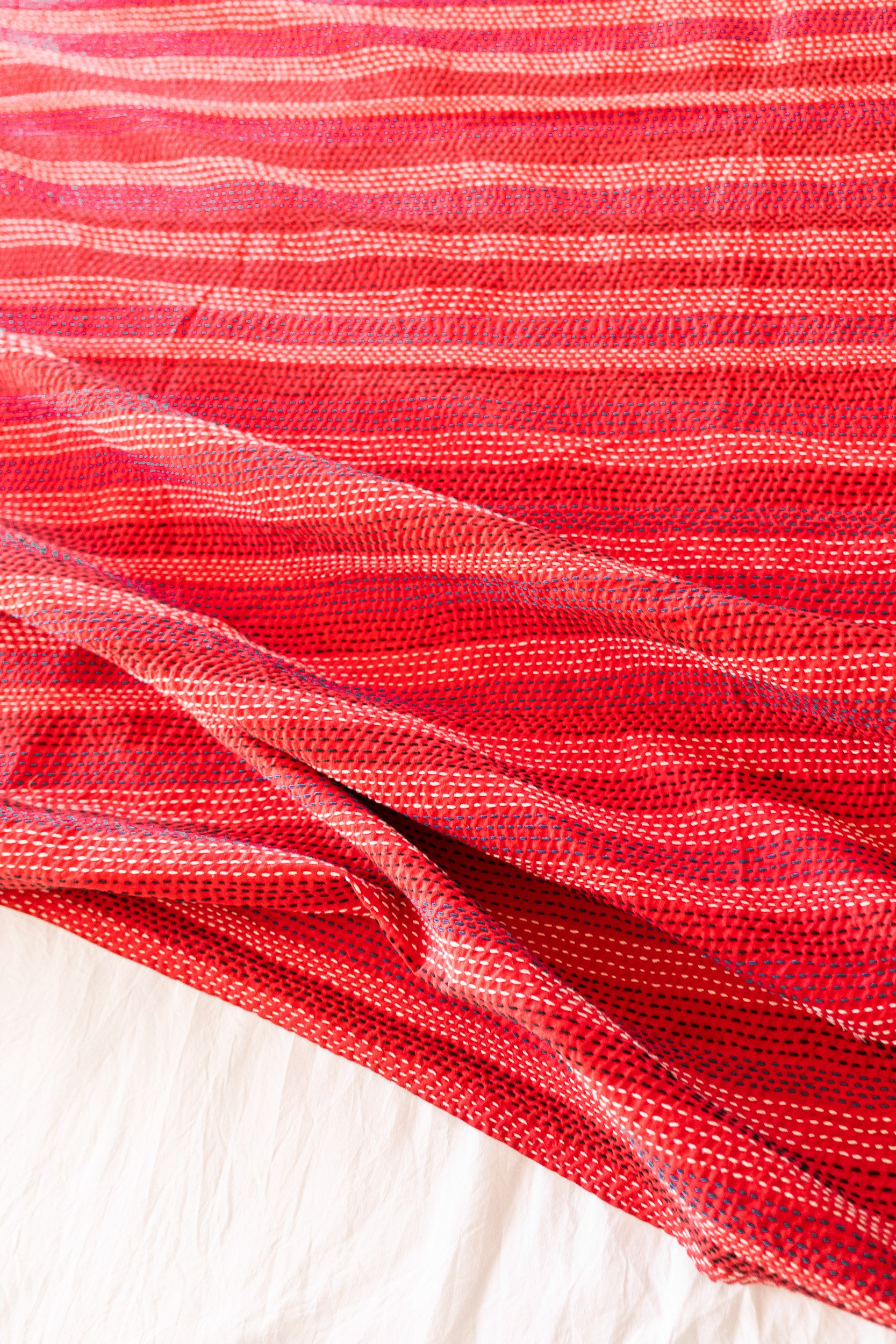 No. 138 Masterpiece Kantha Coverlet Quilt (Queen)